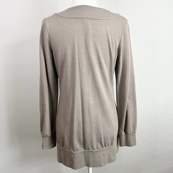 ANTHROPOLOGIE Saturday Sunday Brown Tie Front Cardigan Sweater Women's S Stretch - Picture 5 of 9